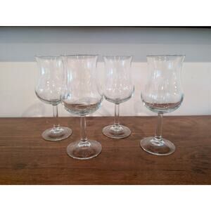 4 Luminarc Clear Glass Stemmed Hurricane Glasses – Cocktail / Dessert France
